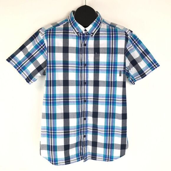 Columbia Button Down Shirt Men's Large Regular Fit Plaid Casual Short Sleeve - Picture 1 of 8